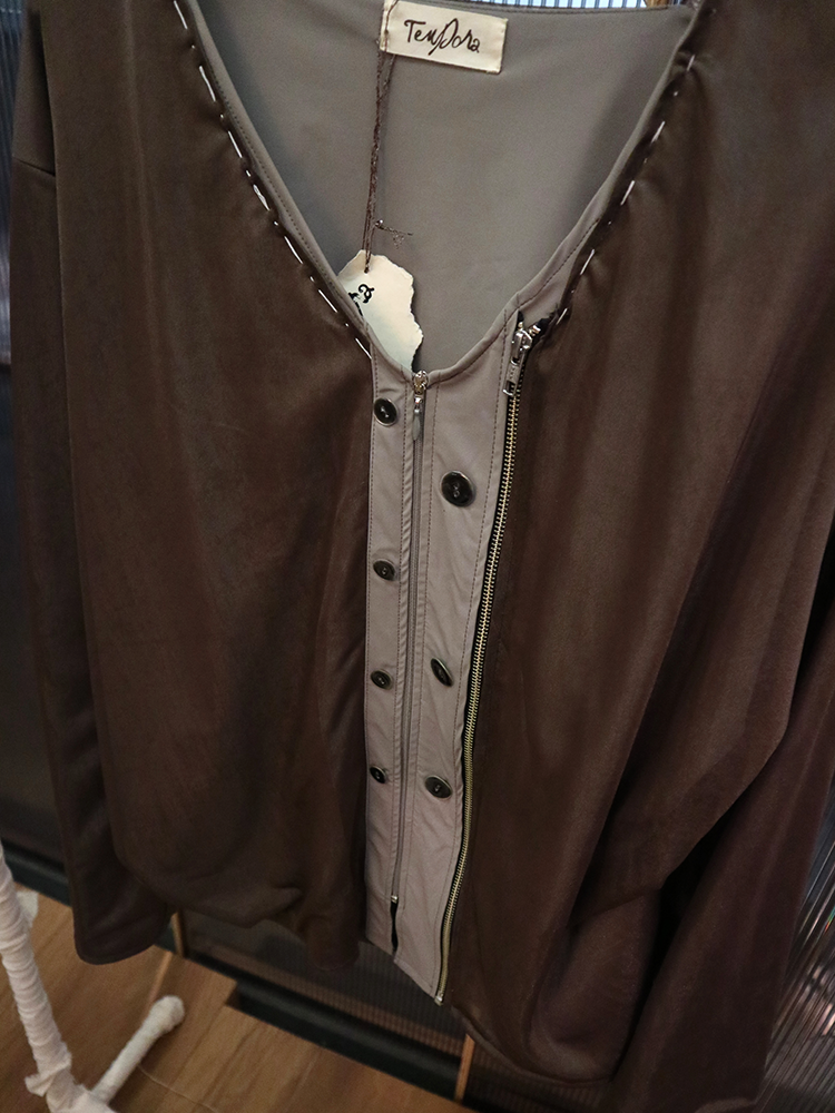 Unbalanced Pintuck Cardigan