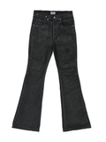WAXED FLARE DENIM PANTS (BLACK)
